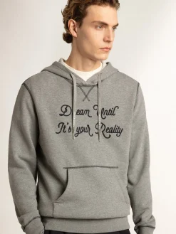 Store Golden Goose cotton sweatshirt with hood gray melange