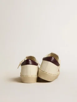 Cheap Golden Goose Hi Star LTD de napa com estrela de glitter e talão com estampa de lagarto Cabedal de napa branca