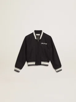 Cheap Golden Goose Jaqueta bomber infantil de lã azul-escura Golden Collection