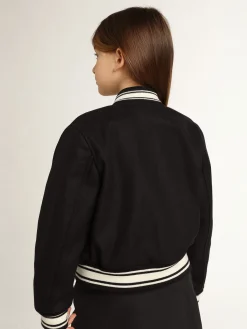 Cheap Golden Goose Jaqueta bomber infantil de lã azul-escura Golden Collection