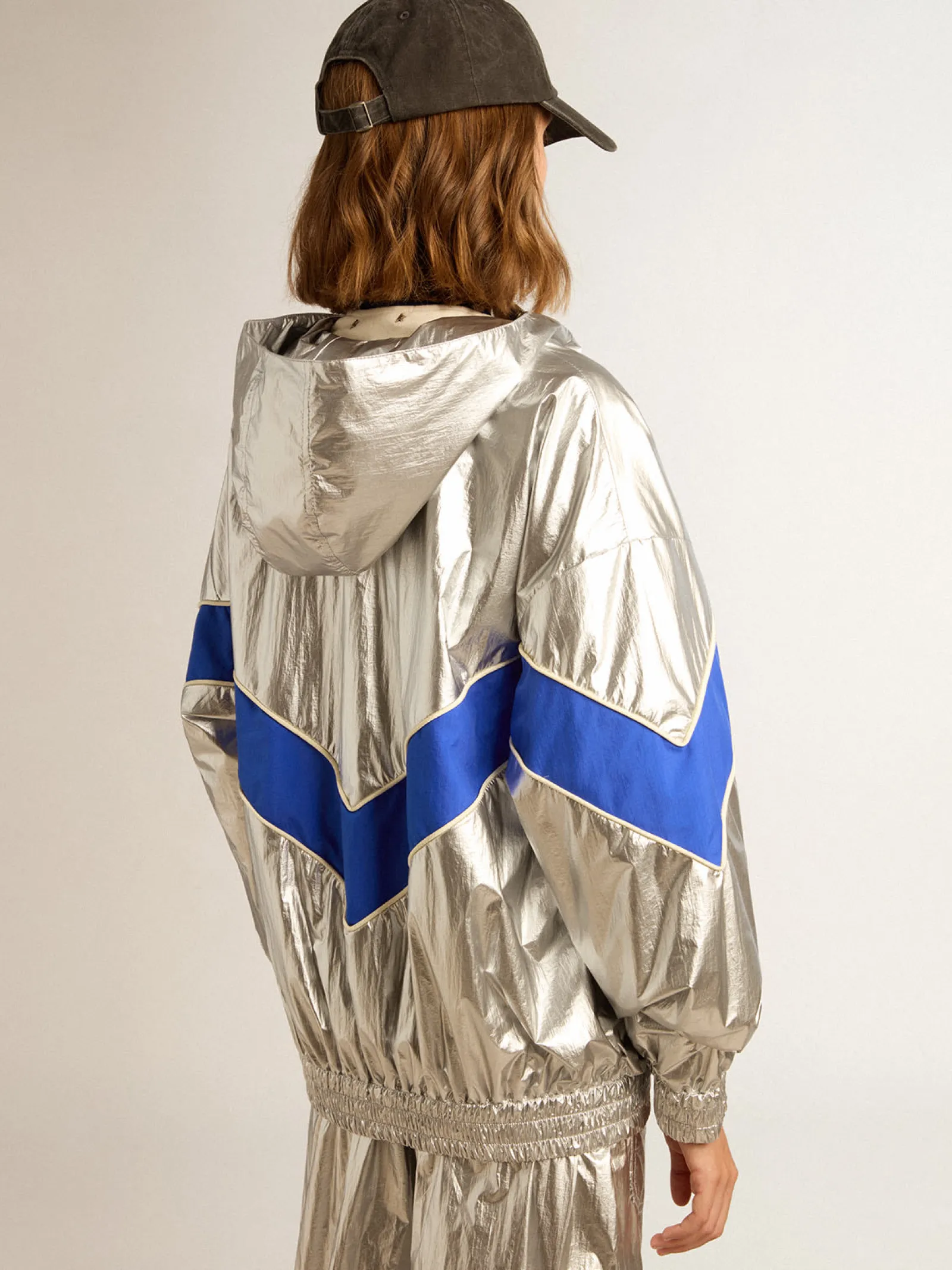 Best Sale Golden Goose Jaqueta corta-vento feminina de tecido técnico prateado Cor: prateado