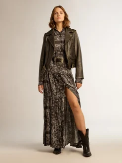 Discount Golden Goose Jaqueta de couro feminina Cor: preto