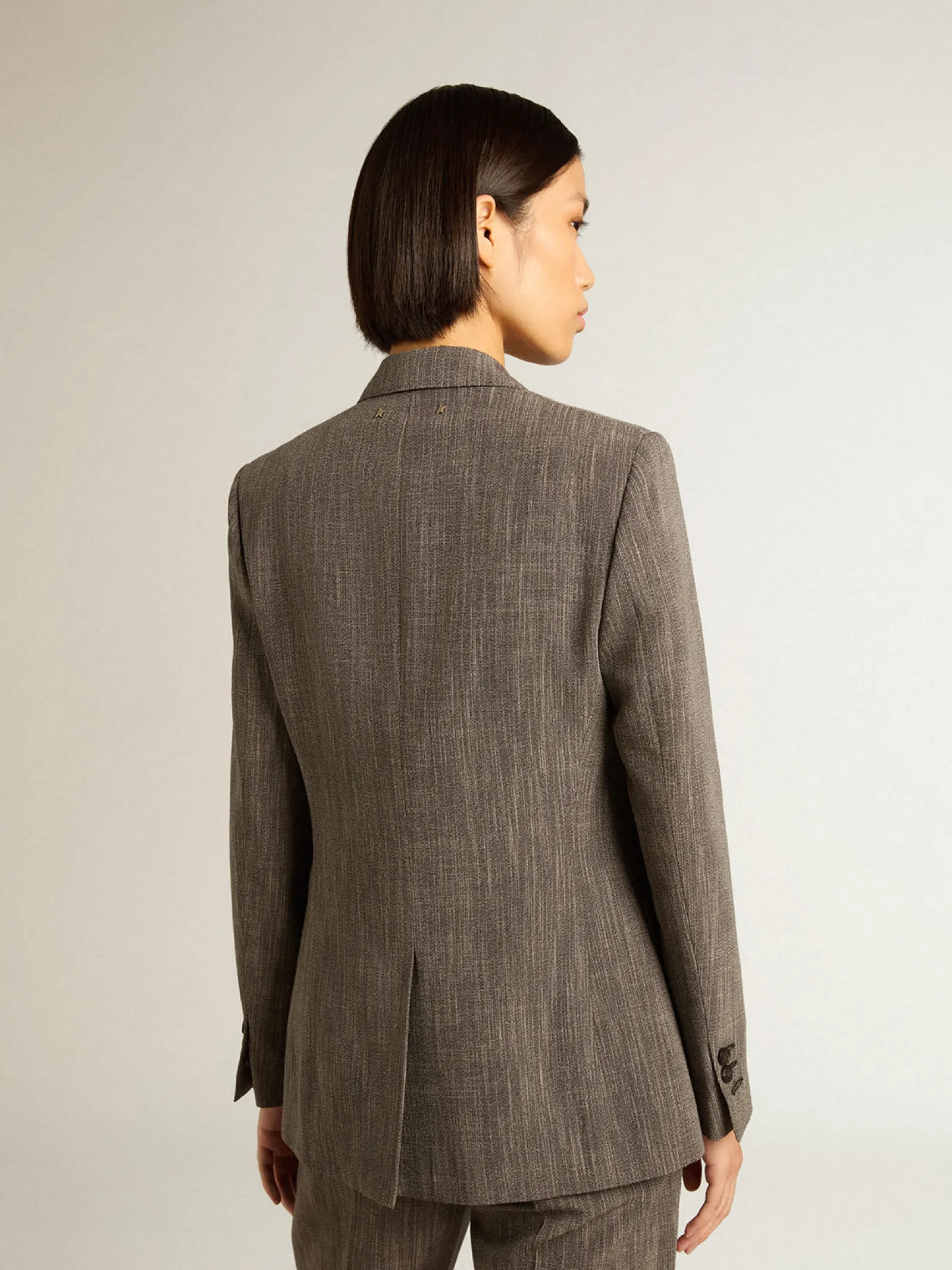Online Golden Goose Jaqueta feminina de abotoamento simples em misto lã Coleção Journey