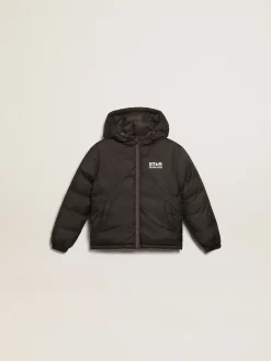 Online Golden Goose Jaqueta preta com capuz e maxi estrela nas costas Cor: preto