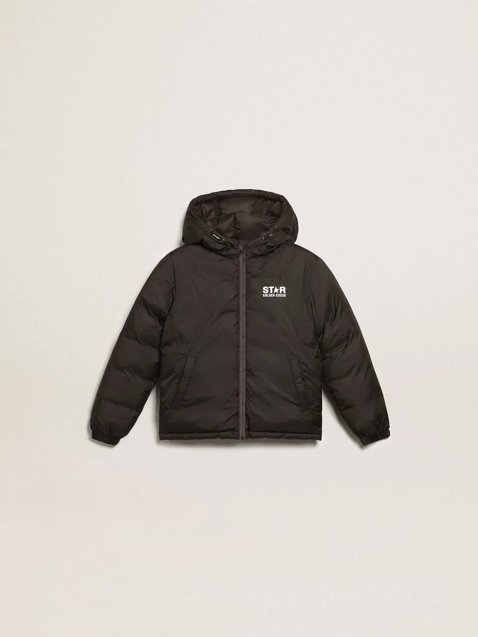 Online Golden Goose Jaqueta preta com capuz e maxi estrela nas costas Cor: preto