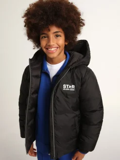 Online Golden Goose Jaqueta preta com capuz e maxi estrela nas costas Cor: preto