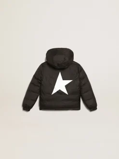 Online Golden Goose Jaqueta preta com capuz e maxi estrela nas costas Cor: preto