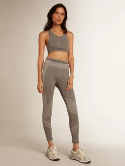 Flash Sale Golden Goose Legging feminina cinza mescla com meia-costura Star Collection
