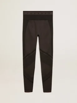 Sale Golden Goose Legging feminina preta com meia-costura Star Collection