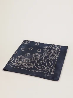 Best Sale Golden Goose Lenço Coleção Golden azul denim com estampa caxemira Cor: azul denim