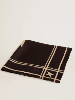 Best Sale Golden Goose Lenço preto com listras e estrelas brancas contrastantes Cor: preto