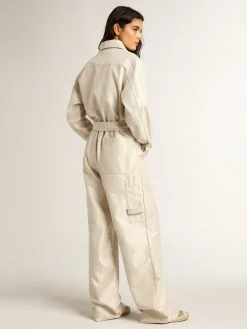 Online Golden Goose Macacão de brim branco dourado Cor: branco dourado