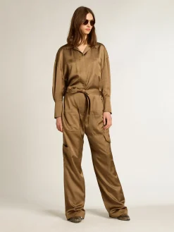 Clearance Golden Goose Macacão de viscose bege mocha Coleção Journey