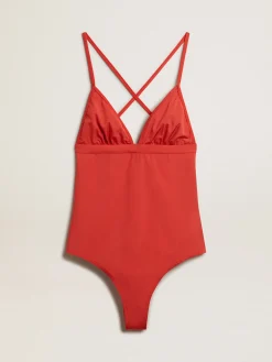 New Golden Goose Maiô vermelho coral Coleção Resort