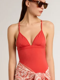 New Golden Goose Maiô vermelho coral Coleção Resort