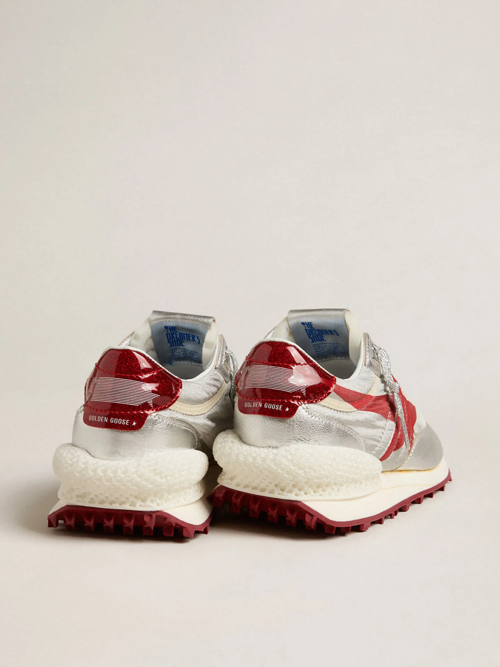 Discount Golden Goose Marathon Feminino Exclusivo HAUS of Dreamers com cabedal de glitter prateado Exclusividade HAUS of Dreamers