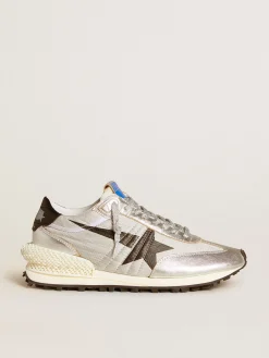 Clearance Golden Goose Marathon masculino com e estrela preta Cabedal de náilon ripstop prateado