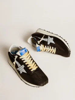 Cheap Golden Goose Marathon masculino com e estrela branca Cabedal de náilon preto
