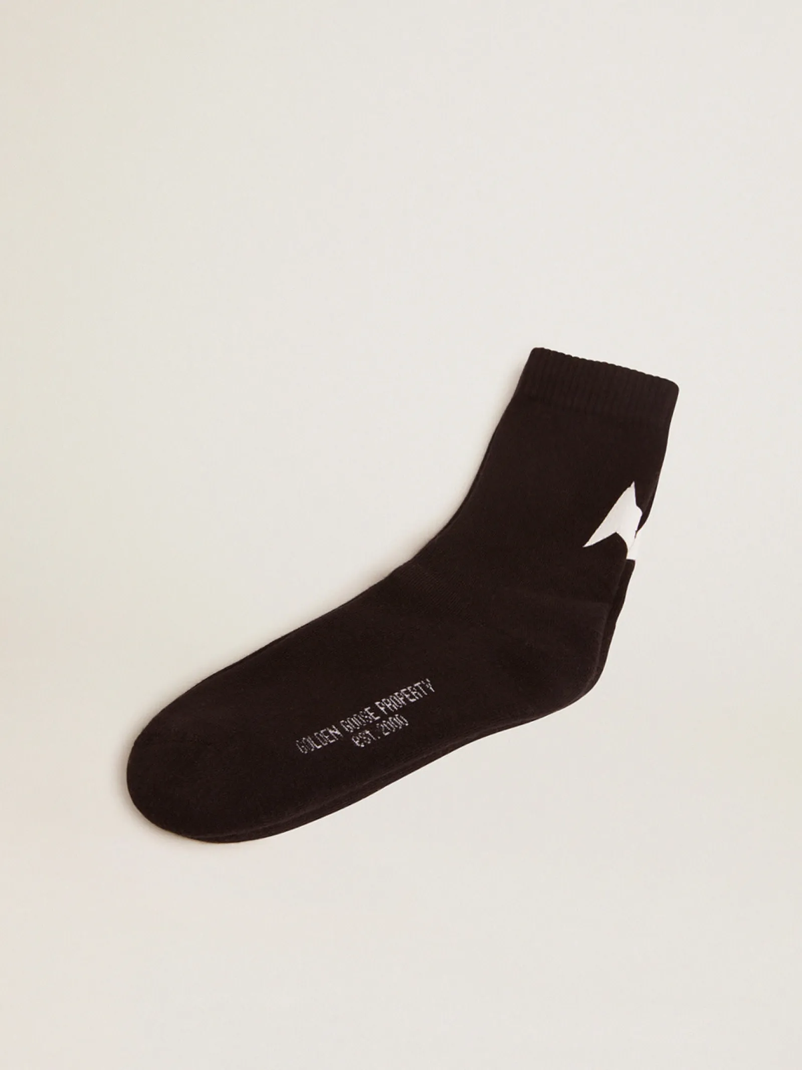 Store Golden Goose Meias Coleção Star pretas com estrela branca em contraste Cor: preto