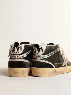 Clearance Golden Goose Mid Star LTD de napa com estrela de suede e lista com tachas Cabedal de napa preta