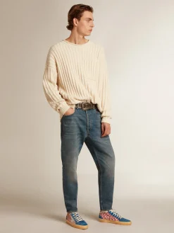 Store Golden Goose Mid Star Masculino de lona, estampa de coração e estrela prateada Cabedal de lona vermelha e branca com estampa xadrez e coração
