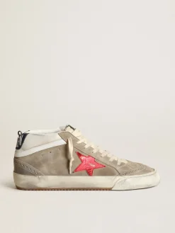 Clearance Golden Goose Mid Star masculino de suede havana-rosado e estrela de couro vermelho Cabedal de suede havana-rosado