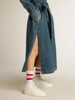 Flash Sale Golden Goose Mid-Stardan Feminino com base vegetal e estrela e talão brancos Tênis 100% vegano