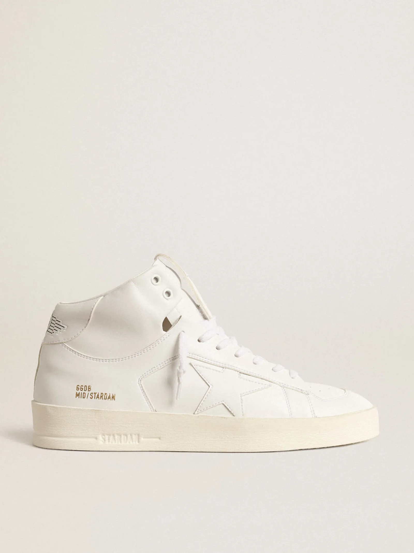 Best Golden Goose Mid-Stardan Masculino com base vegetal e estrela e talão brancos Tênis 100% vegano