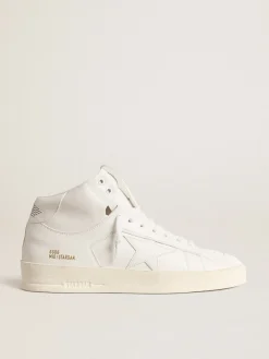 Best Golden Goose Mid-Stardan Masculino com base vegetal e estrela e talão brancos Tênis 100% vegano