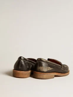 Sale Golden Goose Mocassim Jerry Feminino de couro preto Cor: preto