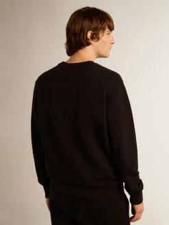 Fashion Golden Goose Moletom Archibald preto Coleção Star com estrela tom sobre tom na frente Cor: preto