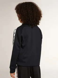 New Golden Goose Moletom azul-escuro com zíper e fita branca e estrelas em contraste Star Collection