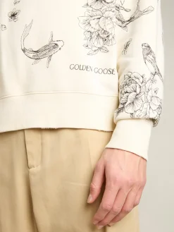 Shop Golden Goose Moletom CNY cor branco usado Cor: branco usado
