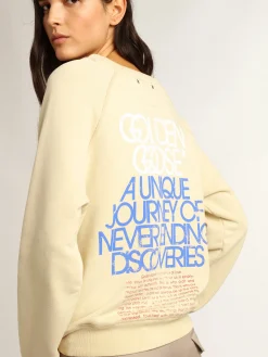 Cheap Golden Goose Moletom cor de marzipã com frases nas costas Cor: marzipã