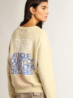 Cheap Golden Goose Moletom cor de marzipã com frases nas costas Cor: marzipã