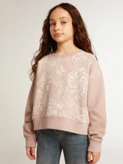 Flash Sale Golden Goose Moletom cropped de algodão rosa com estampa toile de jouy Coleção Journey