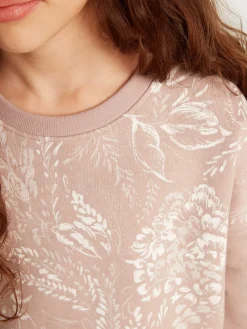 Flash Sale Golden Goose Moletom cropped de algodão rosa com estampa toile de jouy Coleção Journey