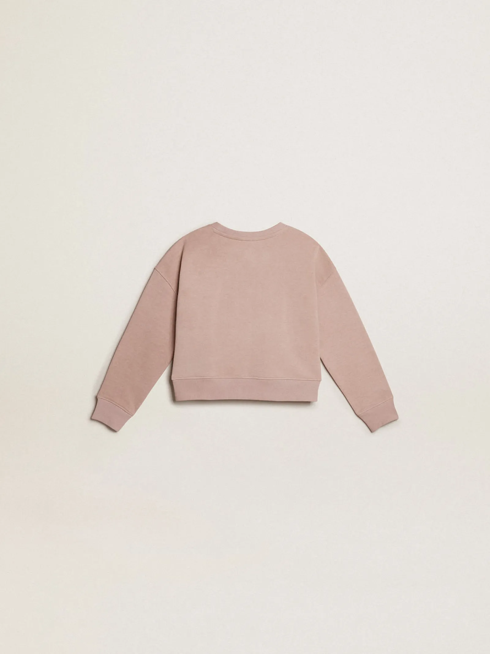 Flash Sale Golden Goose Moletom cropped de algodão rosa com estampa toile de jouy Coleção Journey
