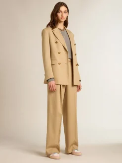 Store Golden Goose Moletom de algodão cinza mescla com manifesto nas costas Coleção Journey