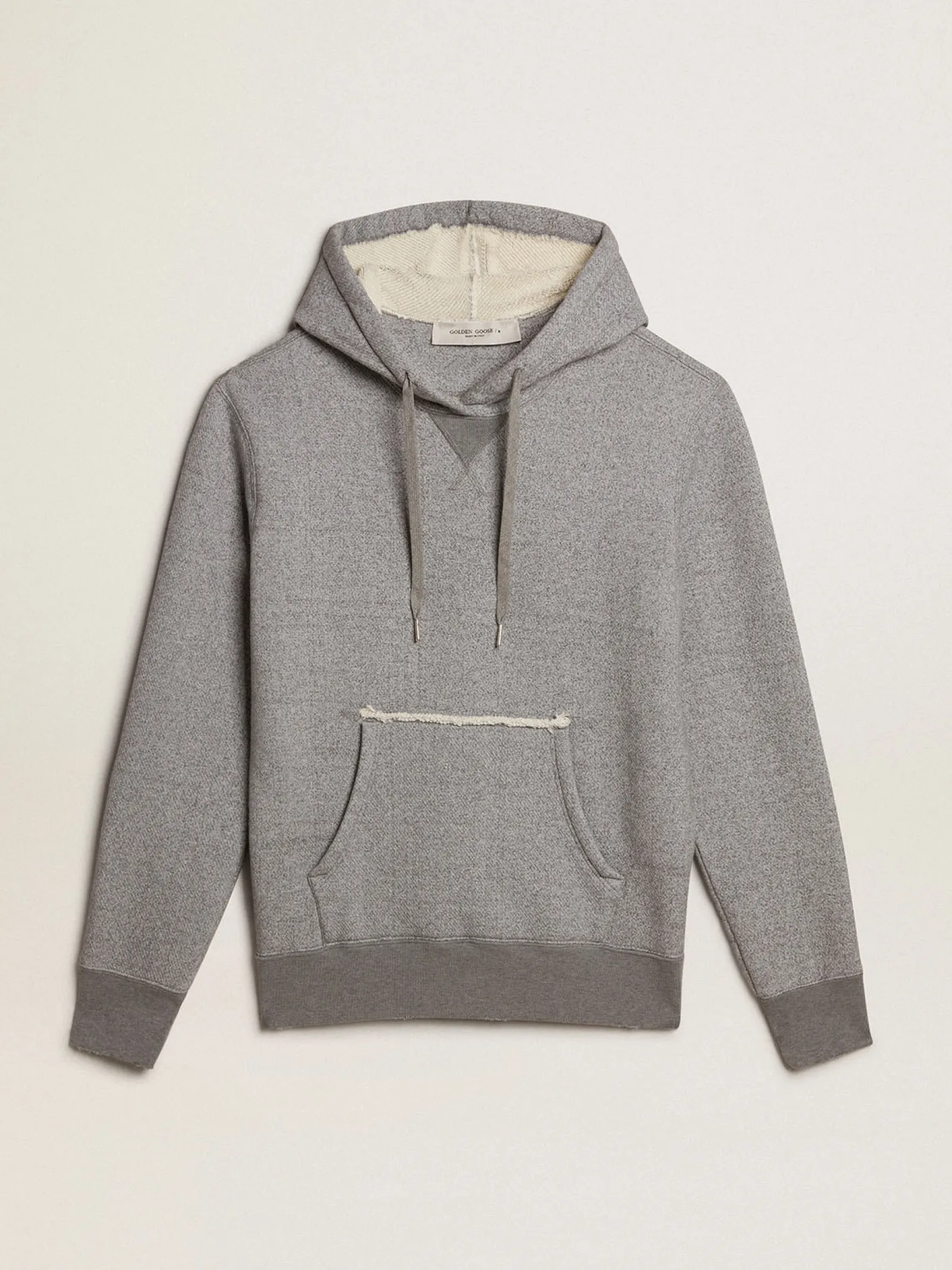 Best Sale Golden Goose Moletom de algodão cinza mescla com capuz Coleção Journey