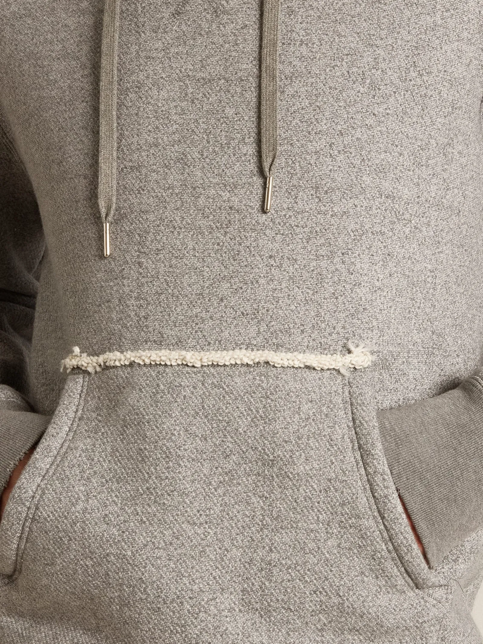Best Sale Golden Goose Moletom de algodão cinza mescla com capuz Coleção Journey