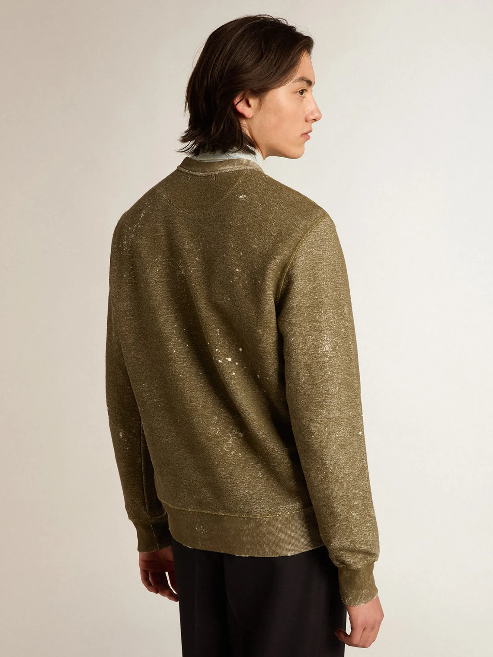 Cheap Golden Goose Moletom de algodão cor de faia efeito vintage Coleção Journey