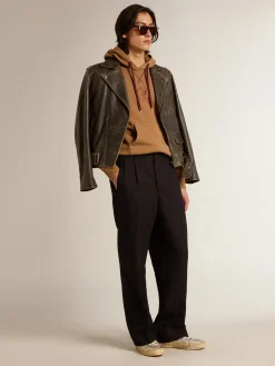 Store Golden Goose Moletom de algodão cor de malte com capuz Coleção Journey