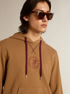 Store Golden Goose Moletom de algodão cor de malte com capuz Coleção Journey