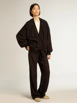 Online Golden Goose Moletom de gola redonda de algodão branco usado com cristais aplicados à mão Coleção Journey