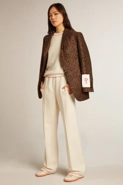 Sale Golden Goose Moletom Feminino na cor branco heritage com logo CNY Cor: branco heritage