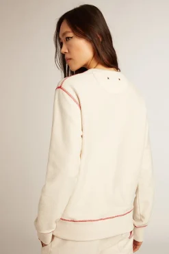 Sale Golden Goose Moletom Feminino na cor branco heritage com logo CNY Cor: branco heritage