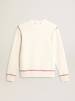 Sale Golden Goose Moletom Feminino na cor branco heritage com logo CNY Cor: branco heritage