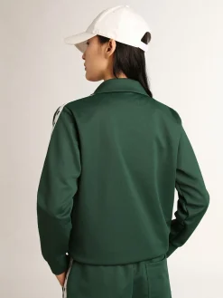Best Sale Golden Goose Moletom feminino verde brilhante com zíper Star Collection