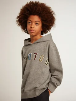 Store Golden Goose Moletom infantil masculino com capuz de algodão cinza Coleção Journey